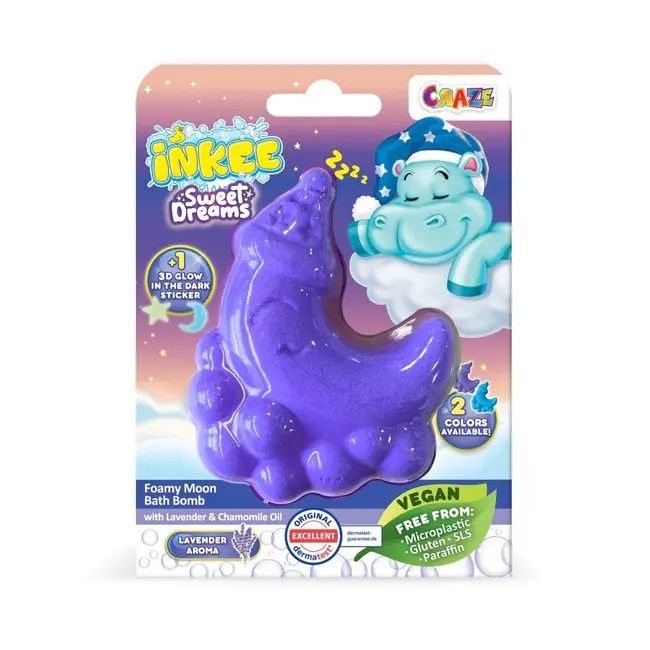 Craze - Bomba de baie spumoasa Inkee in forma de luna culori si arome asortate ARTCRZ45831