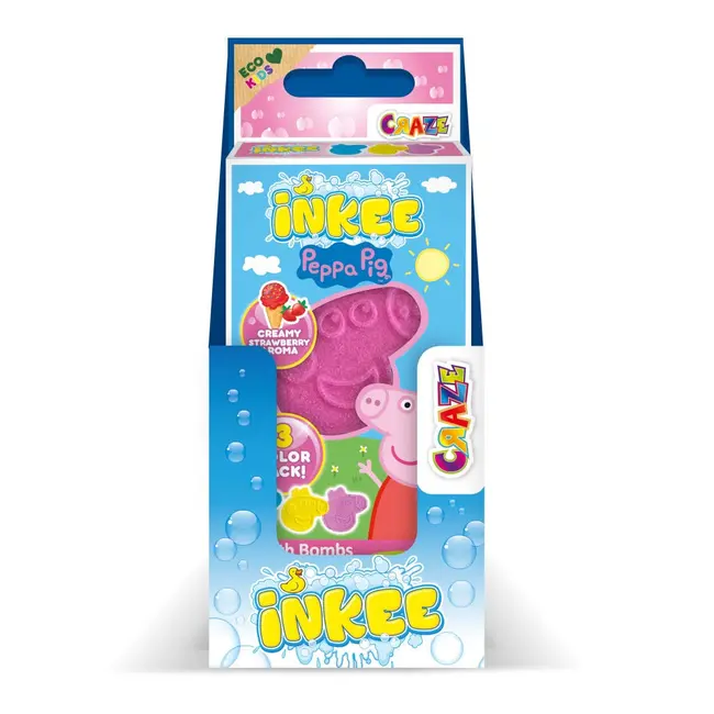 Craze - Bombe de baie Inkee 3 buc asortate in forma de Peppa Pig ARTCRZ44001