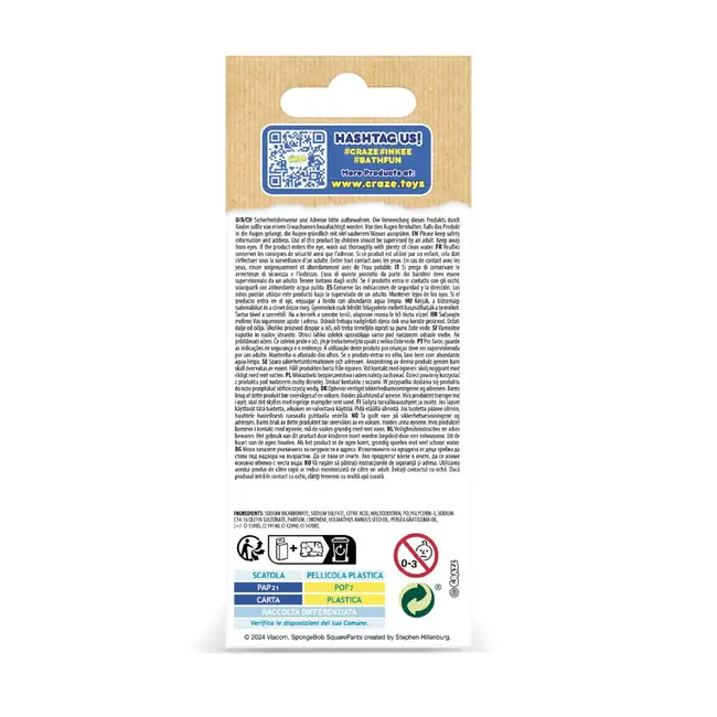 Craze - Bombe de baie Inkee 3 buc asortate in forma de SpongeBob ARTCRZ48740