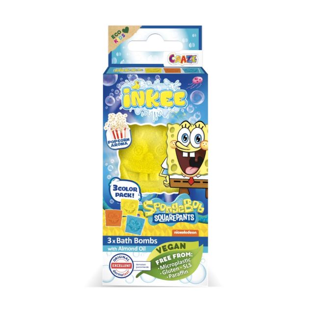 Craze - Bombe de baie Inkee 3 buc asortate in forma de SpongeBob ARTCRZ48740