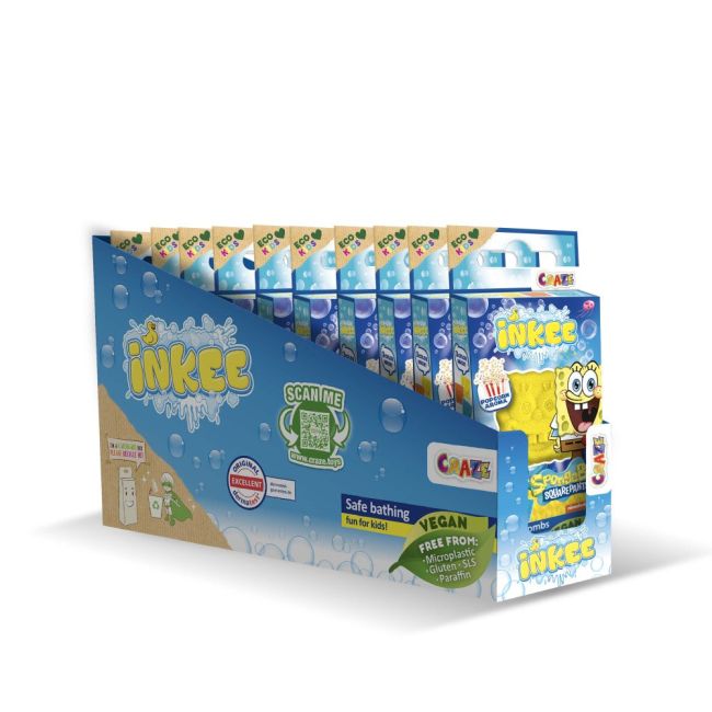 Craze - Bombe de baie Inkee 3 buc asortate in forma de SpongeBob ARTCRZ48740