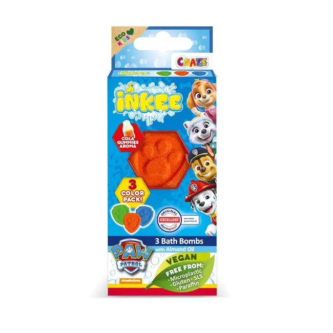 Craze - Bombe de baie Inkee 3 buc asortate in forma de labuta Paw Patrol ARTCRZ44032