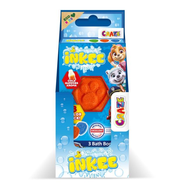 Craze - Bombe de baie Inkee 3 buc asortate in forma de labuta Paw Patrol ARTCRZ44032