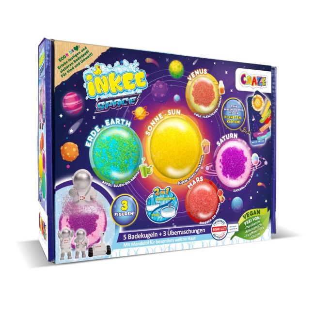 Craze - Set 5 bile de baie Inkee Sistemul Solar si 3 surprize ARTCRZ37645