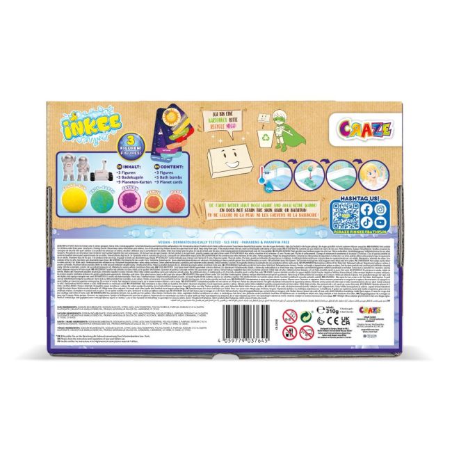 Craze - Set 5 bile de baie Inkee Sistemul Solar si 3 surprize ARTCRZ37645