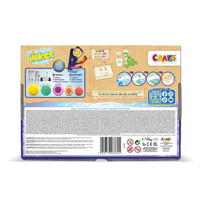 Craze - Set 5 bile de baie Inkee Sistemul Solar si 3 surprize ARTCRZ37645