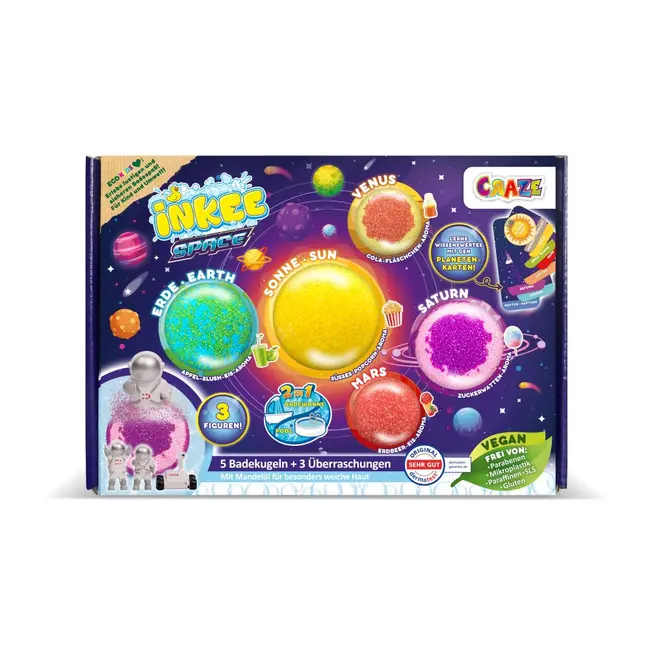 Craze - Set 5 bile de baie Inkee Sistemul Solar si 3 surprize ARTCRZ37645