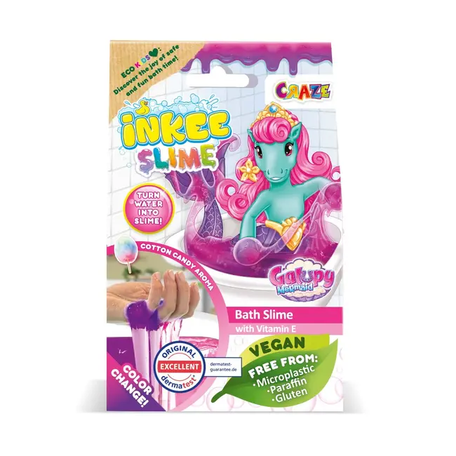 Craze - Slime de baie sirena Galupy cu vitamina E si culoare schimbatoare de la roz la mov ARTCRZ49655