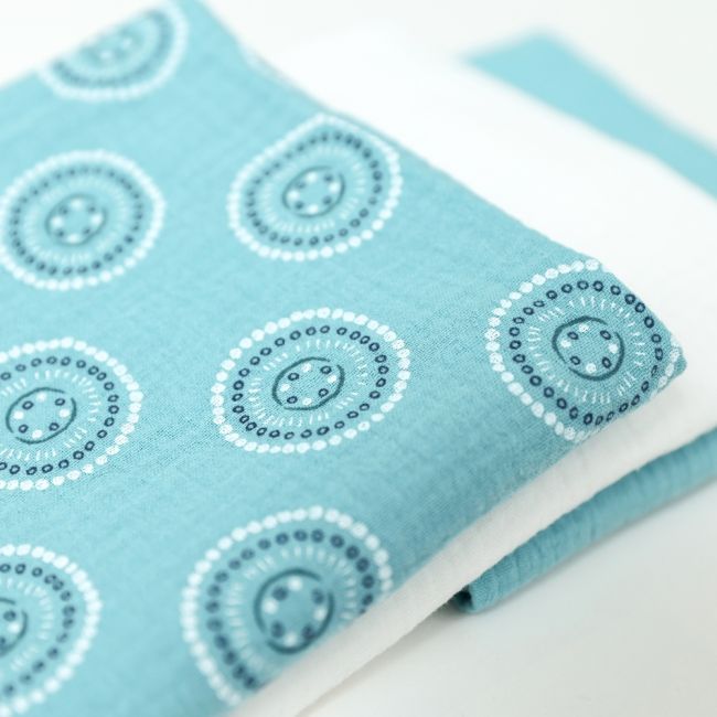Set 3 scutece de muselina "Blue Mandala", 75x75 cm KDES3SMBLUEMAND