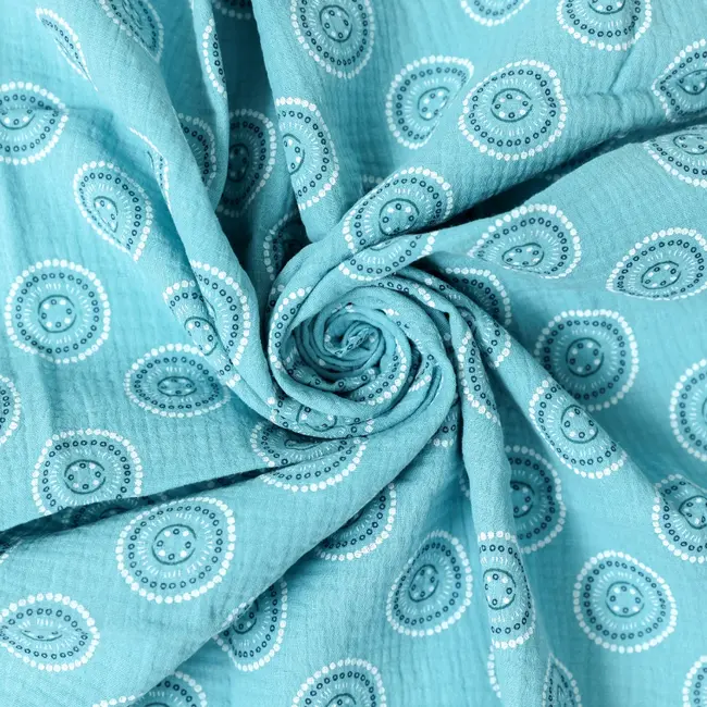 Set 3 scutece de muselina "Blue Mandala", 75x75 cm KDES3SMBLUEMAND