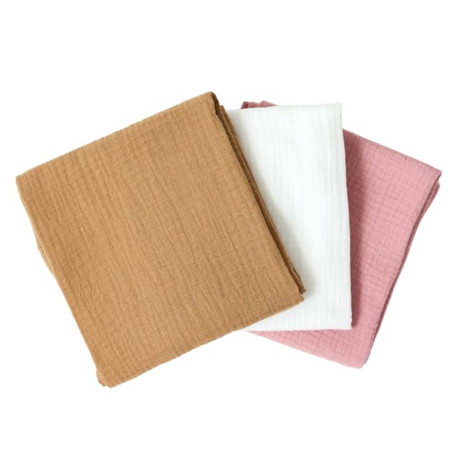 Set 3 scutece de muselina "Pearl Biscuit", 75x75 cm KDES3SMPEARLBSC