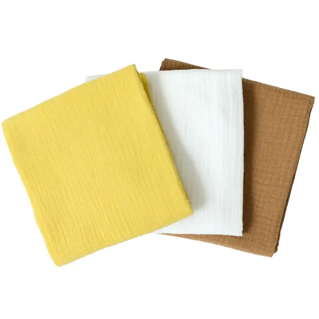 Set 3 scutece de muselina "Pearl Lemonade", 75x75 cm KDES3SMPEARLLEMON