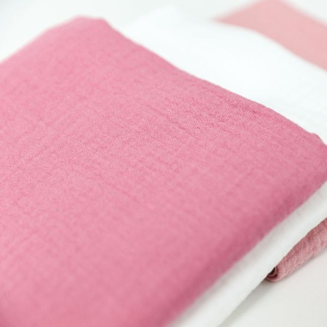 Set 3 scutece de muselina "Pinky White", 75x75 cm KDES3SMPINKYPRL