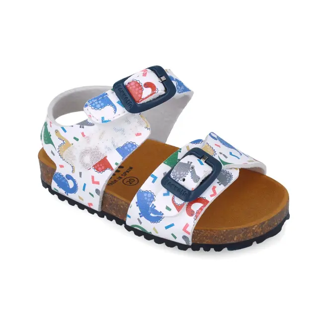 Sandale pentru copii cu dinozauri Garvalin, 252472, albi (Marime: 20) JEM252472-B-20