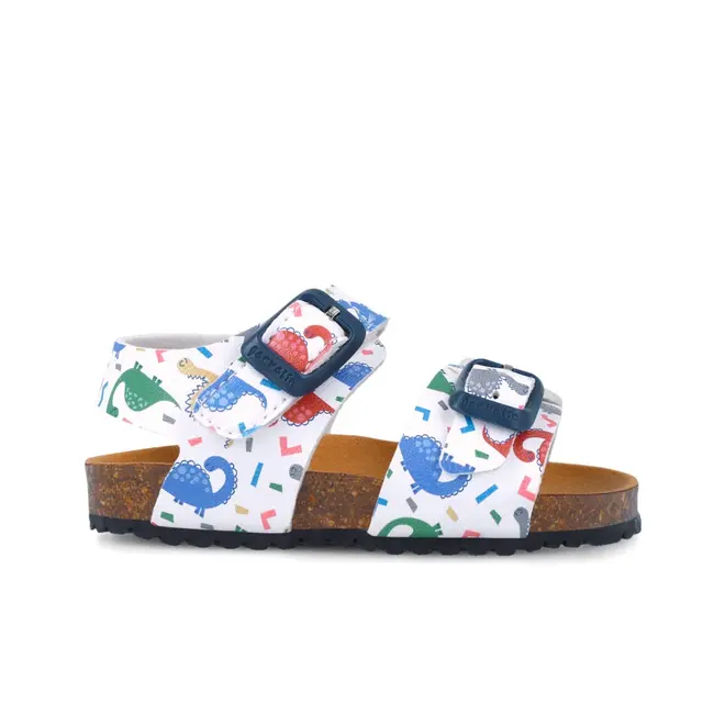 Sandale pentru copii cu dinozauri Garvalin, 252472, albi (Marime: 21) JEM252472-B-21