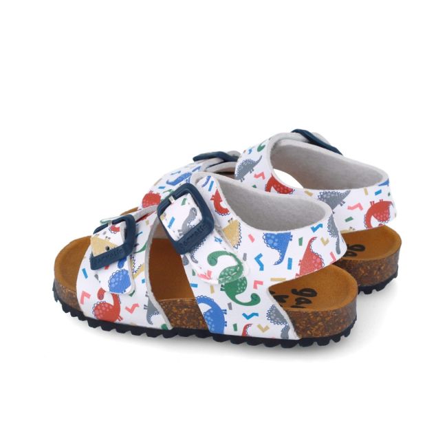 Sandale pentru copii cu dinozauri Garvalin, 252472, albi (Marime: 23) JEM252472-B-23