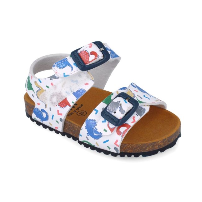 Sandale pentru copii cu dinozauri Garvalin, 252472, albi (Marime: 29) JEM252472-B-29