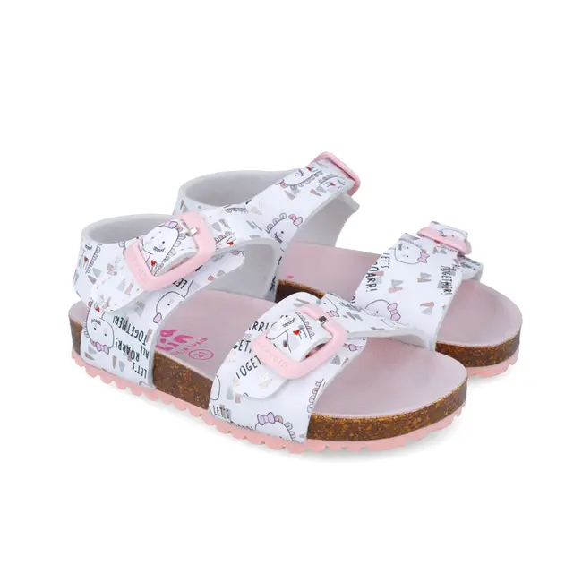 Sandale pentru copii cu pisicute Garvalin, 242453, albi (Marime: 27) JEM242453-C-27