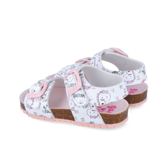 Sandale pentru copii cu pisicute Garvalin, 242453, albi (Marime: 29) JEM242453-C-29