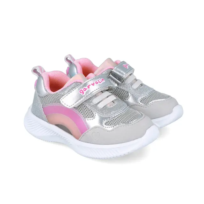 Sneakers cu leduri si curcubeu Garvalin 252801, argintiu (Marime: 22) JEM252801-B-22