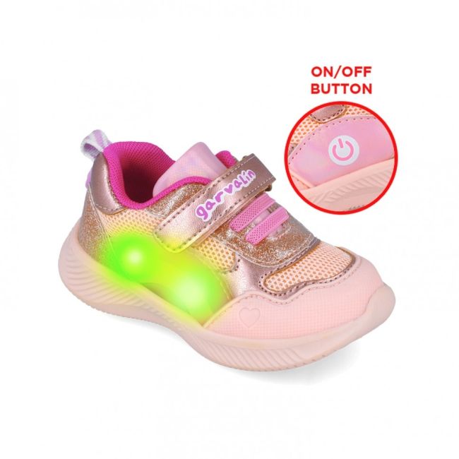 Sneakers cu leduri si curcubeu Garvalin 252801, roz (Marime: 27) JEM252801-A-27