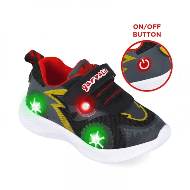 Sneakers cu roti si leduri Garvalin 252800, negri (Marime: 23) JEM252800-A-23