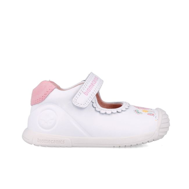 Pantofiori Primii Pasi pentru fetite Biomecanics 252105, Alb (Marime: 22) JEM252105-B-22