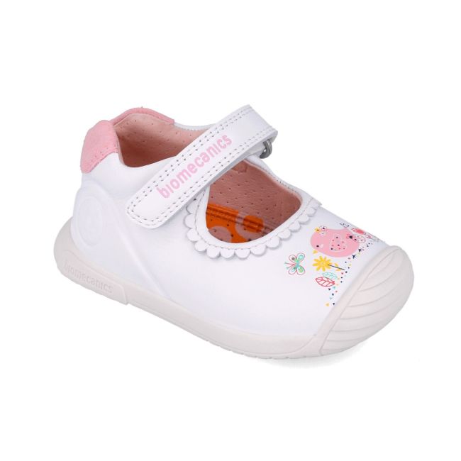 Pantofiori Primii Pasi pentru fetite Biomecanics 252105, Alb (Marime: 22) JEM252105-B-22