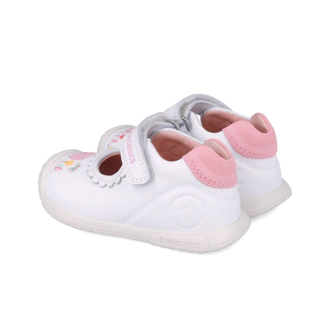 Pantofiori Primii Pasi pentru fetite Biomecanics 252105, Alb (Marime: 22) JEM252105-B-22