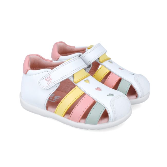 Sandale din piele pentru copii Garvalin 252303, alb (Marime: 18) JEM252303-B-18