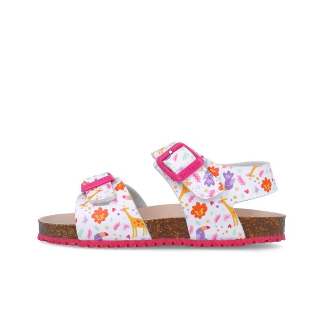 Sandale pentru copii cu floricele Garvalin, 252465, albi (Marime: 23) JEM252465-B-23