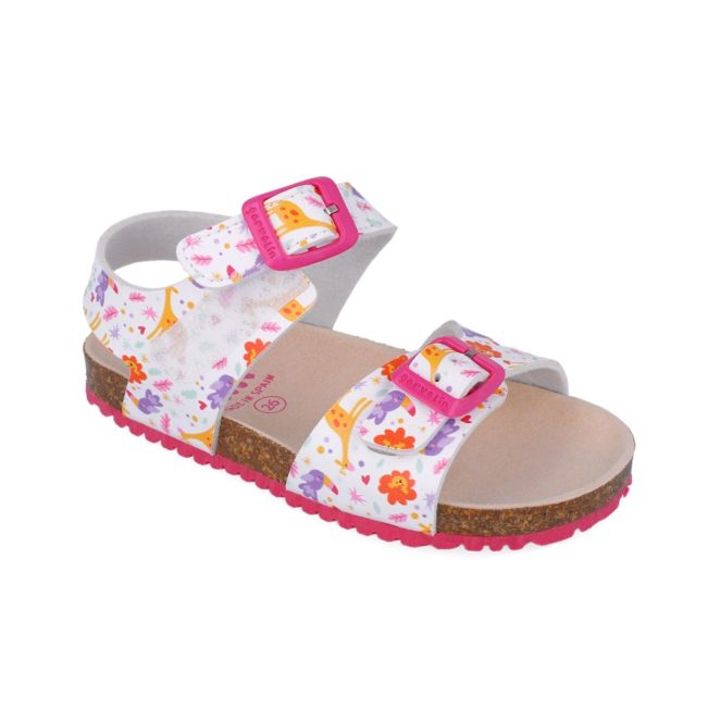 Sandale pentru copii cu floricele Garvalin, 252465, albi (Marime: 24) JEM252465-B-24