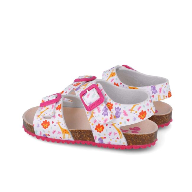 Sandale pentru copii cu floricele Garvalin, 252465, albi (Marime: 27) JEM252465-B-27