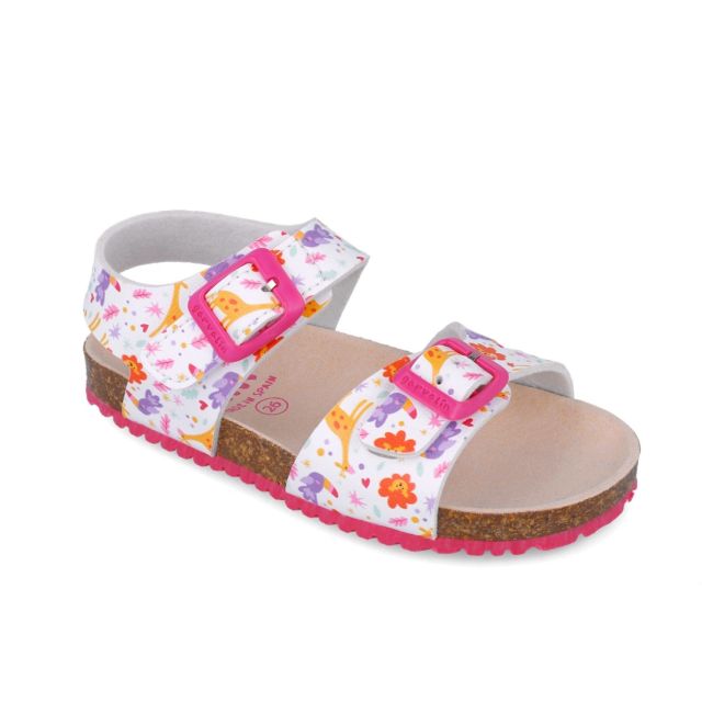 Sandale pentru copii cu floricele Garvalin, 252465, albi (Marime: 30) JEM252465-B-30