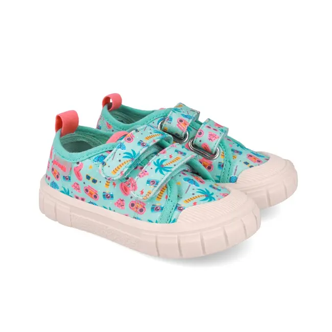 Tenisi canvas pentru copii Garvalin 252383, turcoaz (Marime: 25) JEM252383-A-25