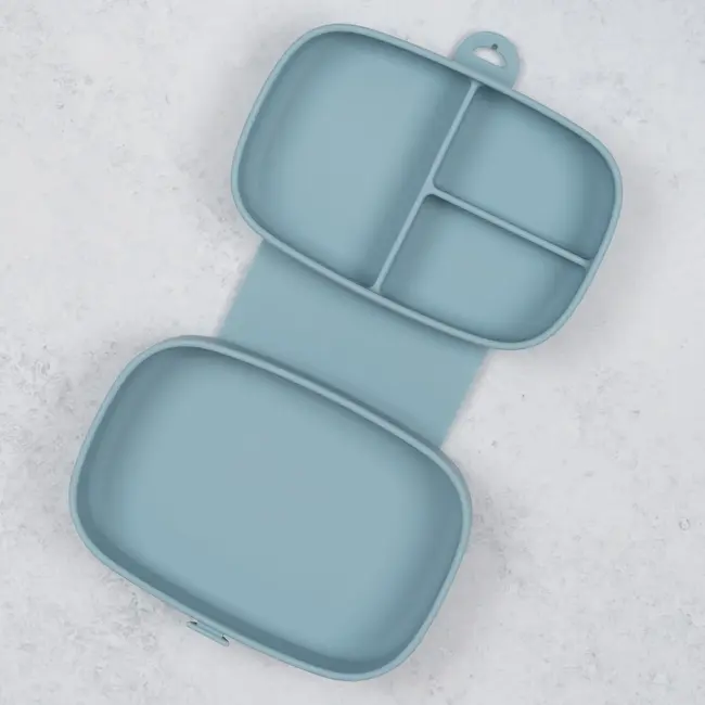 Caserola compartimentata din silicon cu ventuza, AppeKids Magic Box - Aqua Blue KRTAK276005