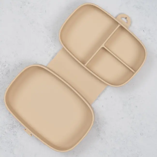 Caserola compartimentata din silicon cu ventuza, AppeKids Magic Box - Bubble Beige KRTAK275992