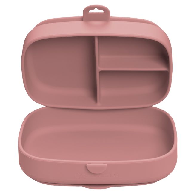 Caserola compartimentata din silicon cu ventuza, AppeKids Magic Box - Old Rose KRTAK275985