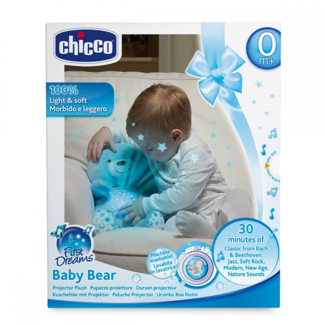 Jucarie cu proiectie Chicco Ursuletul bebelus, albastra, 0luni+ CHC0801520-1