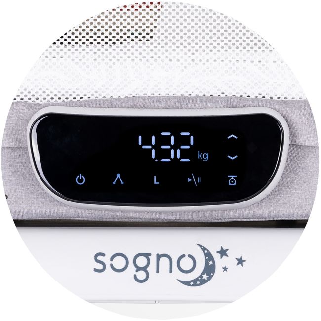 Patut cu leganare si cantar integrat chipolino sogno 2 in 1 grey hubkossg02501gr