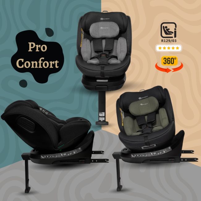 Scaun auto Appekids, I-SIZE, 40-150 cm, Rear Facing 360°, Pro Confort - Grey KRTAK275947