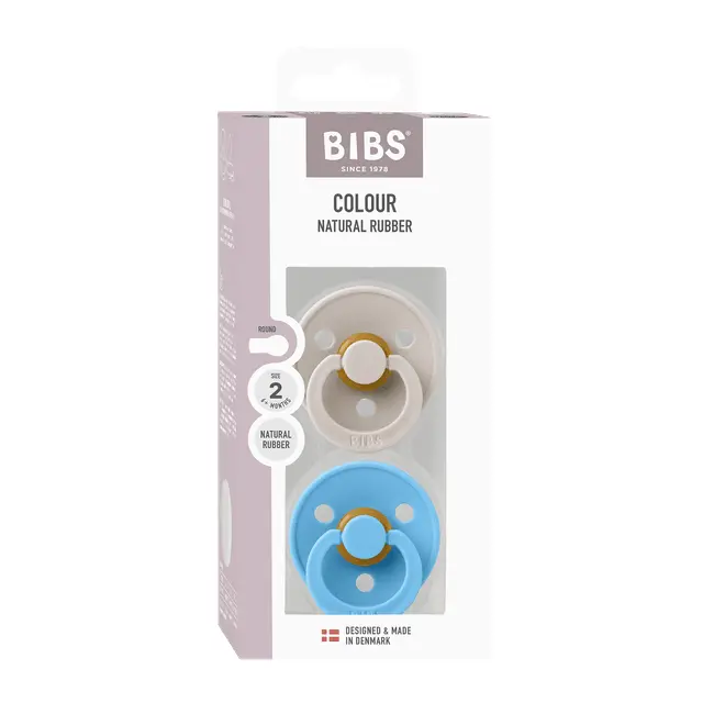 Bibs - set 2 suzete colour latex, tetina rotunda, 6 luni +-mushroom/breeze bbb120462