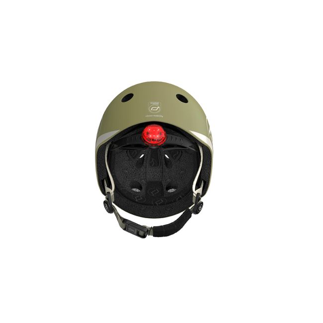 Casca De Protectie Pentru Copii, Sistem De Reglare Magnetic Cu Led, Xxs-s, 45-51 Cm, 1 An+, Olive, Scoot  Ride Pjb007