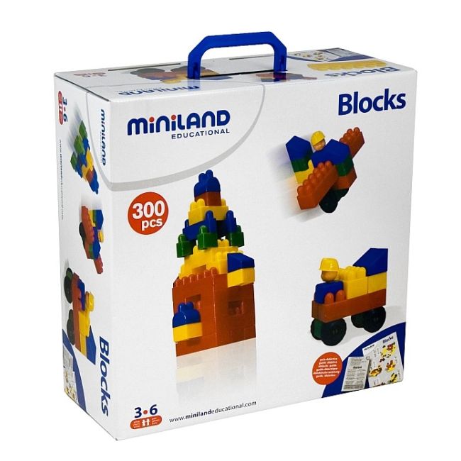 Joc de constructii caramizi miniland 300 buc - okeml32315