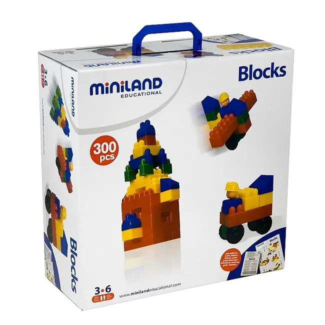 Joc de constructii caramizi miniland 300 buc - okeml32315