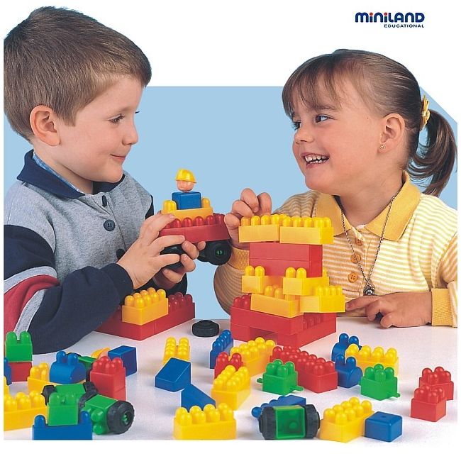 Joc de constructii caramizi miniland 300 buc - okeml32315