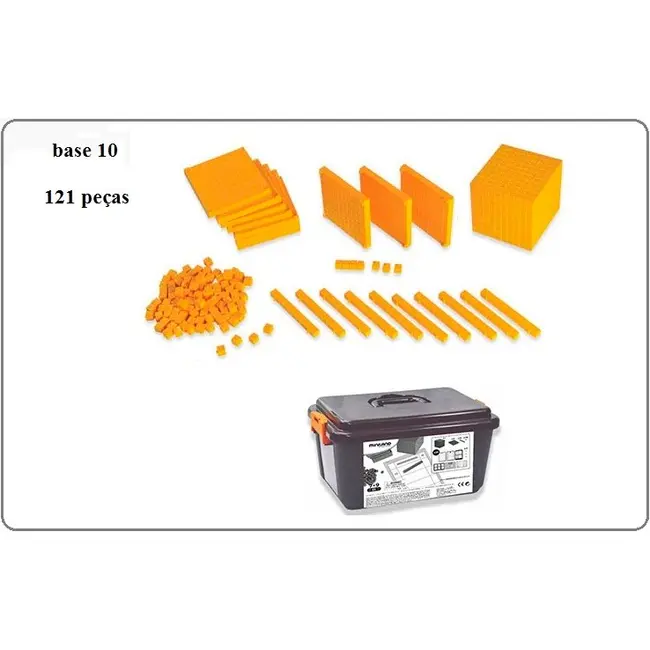 Joc educativ baza 10 set 121 piese la cutie  miniland - okeml95050