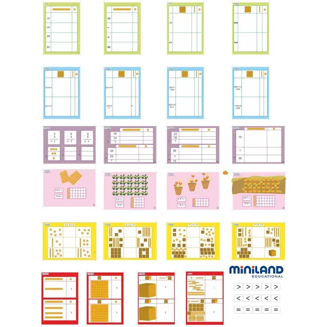 Joc educativ baza 10 set 121 piese la cutie  miniland - okeml95050