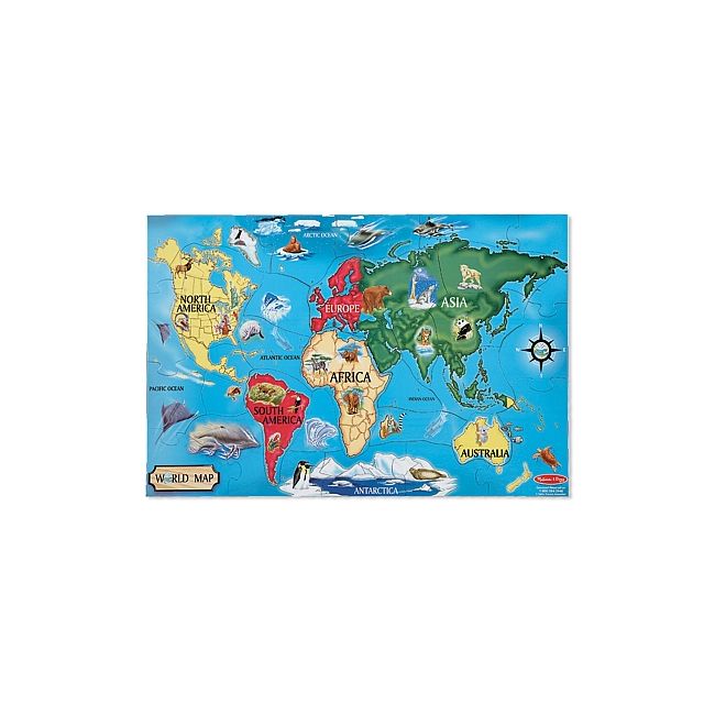Puzzle de podea harta lumii world map melissa and doug - okemd0446