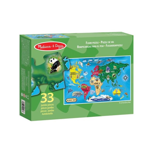 Puzzle de podea harta lumii world map melissa and doug - okemd0446